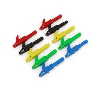 10Pcs 4mm Banana Jack to Alligator Clip Test Leads, 56mm Brass Insulated Test Clips for Multimeter(10Pcs Black)