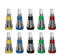 10PCS 4MM Banana Socket Binding Post Nut Banana jack Electrical Connector Terminal Test Hole Q.40012(5 red 5 black)