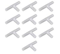 10PCS 4mm Clear Plastic Aquarium 3 Way T Type Air Valve Air Tubing Connectors