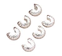 10pcs 4mm Copper Plated Genuine Golden Thick Silvery Pattern Crescent End Buckle, DIY Jewelry Making Accessories