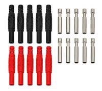 10Pcs 4mm Female Banana Sockets Insulated Solder Type Multimeter Connectors | Stable electrical conductivity, secure fit, rugged protective housing, suits test leads and DIY projects, long service life.