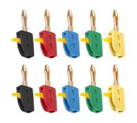 10PCS 4MM Gold Banana Plugs Insulated Electrical Strong Connector for Stage Equipment Setups Professional Sound