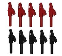 10PCS 4MM Insulation Clips Metal Clamp for Wires with Enhanced Connectivity via Banana Connector J 60029 (Red Black)