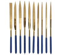 10Pcs 4x160mm Mini - Plated Diamond Needle File Kit, Precision Hand Files for Steel Ceramics Glass Metal Polishing, Non - Slip Rubber Handle for Jewelry Wood Carving Mold