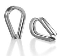 10pcs 5/16" Wire Rope Cable Thimbles, M8 Stainless Steel Thimbles Wire Rope Rigging Loop, Stainless Steel Cable Crimping Sleeves Loops Ferrules