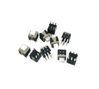 10PCS 5.8 * 5.8MM flat head self-locking key switch double row six-pin vertical non-locking self-resetting white handle with 6 pins(No-lock Switch x10PC)