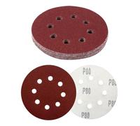 10Pcs 5-Inch Round Sanding Disc Pads, 8-Hole Sanding Discs Set, Hook and Loop Sanding Discs, 80 Grit Sandpaper for Random Orbital Sander