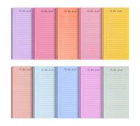 10Pcs 500 Sheets To Do List Notes, Simple Daily Checklist Notepads, Reminders, Annotation Memo Pad for Reminders Weekly Plan Organizer Planners School Office Home Stationery Supplies(Colorful)