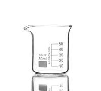 10Pcs 50ml Glass Beaker in Low Form for Chemistry Laboratory sca-le Lab Measuring Thickened Education Office Supplies