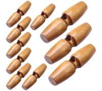 10pcs 50mm Bronze Brown Single Hole Large Sewing Toggle Wood Buttons Craft Embellishments