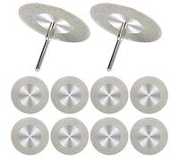 10Pcs 50mm Diamond Cutting Disc Saw Blades With 2Pcs Mandrel 1/8'' Shank, Cut Off Wheel Stone Cutter Discs For Rotary Tool Cutting Polishing Glass Tiles Marble Plastic Jade Stone