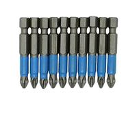 10pcs 50mm Non-Slip Screwdriver Bits Set, PH1/PH2/PH3/PZ1/PZ2/PZ3, Single Head Magnetic Driver Bit, 9255 Alloy Steel for Home Repair & DIY