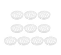 10Pcs 50mm Round Vent Cover, White Soffit Air Vent Cover Plastic Mesh Holes Ventilation Louver for Bathroom Kitchen Wardrobe Cabinet