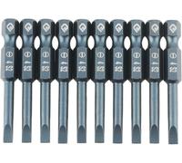 10pcs 50mm Slotted Screwdriver Bits Set Magnetic Flat Head 1/4 Inch Hex Shank A