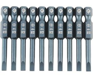 10pcs 50mm Slotted Screwdriver Bits Set Magnetic Flat Head 1/4 Inch Hex Shank A