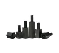 10pcs-50pcs/lot White black Nylon standoff M2 m2.5 M3 M4*L+6 male to female nylon plastic spacer(Black colour,X50MM(L)_M4 M-F 20PCS)
