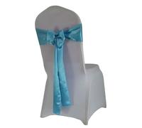 (10pcs/50pcs) Satin Mariage Sash for Wedding Chair Decoration Ribbon Band Belt Christmas Birthday Party Chair Sashes(Blue,10 pcs)