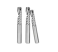 10pcs 5A 3.175 4 5 6 8 10mm SHK One Flute Left Spiral Down Cut End Mill Router Bit For Plastic Plate Woodworking Milling(3.175x25mm)