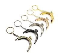 10Pcs 5CM Metal Coin Purse Frame For Bag With Key Ring Hardware Kiss Clasp To The Bag Wallet Clutch Bags Sew Accessories (Color : 10Pcs 5CM gun)