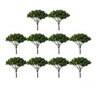 10pcs 5cm Miniature Model Trees for Railway Scenery, Train Layouts & Landscape Building - Lifelike Plastic Trees with Flexible Iron Wire Stems, for Architectural and Hobbyist Displays