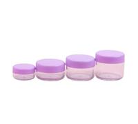 10pcs 5g-20g Make Up Jar Cosmetic Sample Empty Container Small Refillable Bottles Plastic Round Lid Eyeshadow Cream Travel Pot For Lotion Shampoo(Purple,15g)