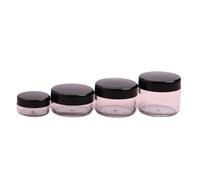 10pcs 5g-20g Make Up Jar Cosmetic Sample Empty Container Small Refillable Bottles Plastic Round Lid Eyeshadow Cream Travel Pot For Lotion Shampoo(Black,15g)