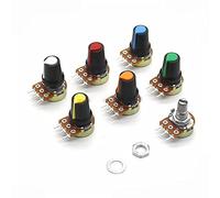 10PCS 5K Linear Potentiometer 3 Terminal Rotary Potentiometer with Knobs（Green）