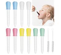 10Pcs 5ml Plastic Pipettes with 2Pcs Cleaning Brushes, Transfer Pipette Dropper Eye Dropper Pipette for Liquids, Children, Droppers for Precise Measurement and Application