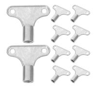 10pcs 5x5mm Radiator Bleed Key Valve Wrench for Heating System Radiators | Zinc Alloy Construction, Silver Finish, Easy Handling for Bleed Valves, Winter Preparation, Toolbox Carry and Maintenance