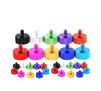 10Pcs 6#-32 * 5/5.5/10/12/16/20mm Colored Wing Screws Aluminum Alloy Flat Knurled Hand-Twisted Bolts,Rose Red,6#-32x16mm