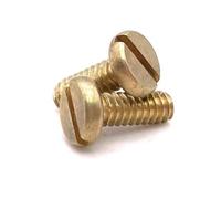 10Pcs 6#-32 UNC Copper Pan Flat Coarse Thread Slotted Round Head Screws