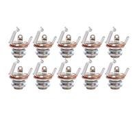10Pcs 6.35mm Guitar Mono Input Jack, Mono Input Jack Socket, Pure Tone Output Jack for Enhancing The Functionality Of Electric Guitars and Basses
