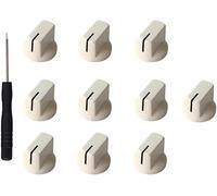10pcs 6.35MM Potentiometer Guitar AMP Knobs Pointer Knob with Set Screw 1/4 Shaft Guitar Effect Pedal Knobs (Pure White)