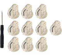 10pcs 6.35MM Potentiometer Guitar AMP Knobs Pointer Knob with Set Screw 1/4 Shaft Guitar Effect Pedal Knobs (Clear)