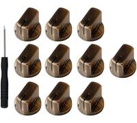 10pcs 6.35MM Potentiometer Guitar AMP Knobs Pointer Knob with Set Screw 1/4 Shaft Guitar Effect Pedal Knobs (Bronze)