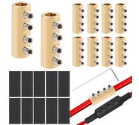 10PCS 6 AWG Wire Connector Nut Kit, 80A Quick Wiring Connection Terminal with Screws and Heat Shrink Tubes, Electrical Butt Connectors for Circuit Repair and Splicing Applications