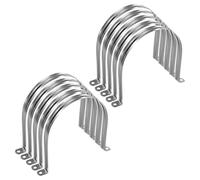 10pcs 6 Inch (150mm) U Shaped Brackets, Pipe Brackets & Clamp -Downpipe Bracket, 201 Stainless Steel Rigid Pipe Strap for Tube Hose Fixing