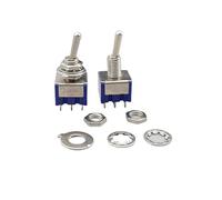 10Pcs 6 Pin 2 Position Toggle Switches ON-ON Mini Toggle Switch 6A/125V 3A/250V AC MTS-202(Light Blue)