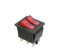 10pcs 6 Pins Rocker Switch On/off Double Red Light Lamp Toggle Double Spst Button Switches Two Way 15A 250V