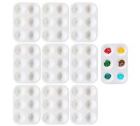 10PCS 6 Wells White Art Paint Tray Palette,Mini Paint Palette Watercolor Palette Painting Tray Plastic Paint Pallets,Rectangular Plastic Paint for Watercolor Acrylic and Oil DIY Craft Art Painting