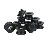 10Pcs 608ZZ Roller Bearing with Deep U - Shaped Groove, Nylon - Coated Pulley Wheel for Guide Rail Systems, 8mm ID x 40mm OD x 20.5mm Width