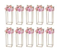 10PCS 60cm Tall Metal Flower Stand for Wedding Table Centrepieces, Wedding Centerpiece Vase Table Decoration for Events Reception Weddings Party (Gold)