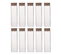 10PCS 60ML/2OZ Clear Refillable Glass Test Tubes with Cork Stopper Miniature Reagant Vials Bottle Jar for Lab Scientific Candy Spices Powder Bath Salt