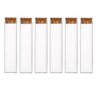 10PCS 60ml/2oz Empty Clear Borosilicate Glass Test Tubes Flat Test Tubes with Cork Stoppers Vials Jars Container Holder Message Bottle for Scientific Experiments Bath Salt Tea Candy Party Favor