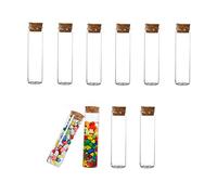 10Pcs 60ml Glass Test Tubes with Cork Stoppers Empty Refillable Clear Borosilicate Bottles Vials for Candy Storage Party Favors Lab Supplies DIY Crafts 30 x 120mm