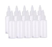 10pcs 65ml Airbrush Paint Bottle Jars Dual Action Siphon Feed Air Brush Airbrushing Accessories with 4pcs Funnel Scale Line Rubber Caps Compatible with Iwata Badger Paasche (10pcs Storage Bottle)