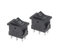 10PCS 6A/250V 10A/125V 6 Pin 21 * 15 mm 2 Position 3Position Rocker Switch on off Switch KCD1 Black 21x15mm AC(6Pin ON-OFF-ON)