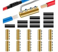10PCS 6AWG 6Gauge Wire Connector Nut Kit, 80Amp Screw Quick Wiring Connection Terminal, Splicing Quick Wire Connectors Terminal, Circuit Wire Butt Bras Connector with Screws Heat Shrink Tube Wrench