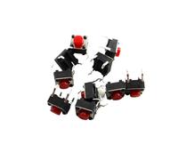 10PCS 6mm black red mini switch 4 copper feet small key switch induction cooker switch 6x6x5(Red 10pcs)