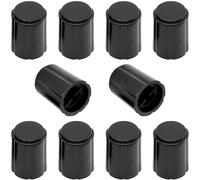 10Pcs 6mm D Type Potentiometer Control Knobs, Plastic Volume Audio Mixer Bass Tone Rotary Knob, for Encoder Electric Guitar Speaker Board DJ Controller Console Control Knob Replacement,Black,11 x 15mm